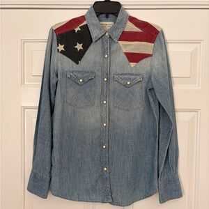 Denim & Supply Ralph Lauren Blue Denim Western Shirt.